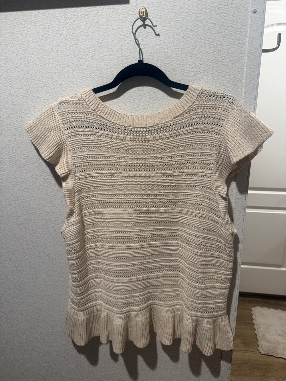 Pointelle Ruffle Sweater - LOFT (NWOT) - Picture 5 of 5